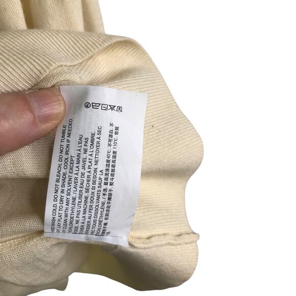 Theory Sleeveless Sweater Womens M Creamy White Mock Neck Shell Regal Wool Top - Picture 7 of 8